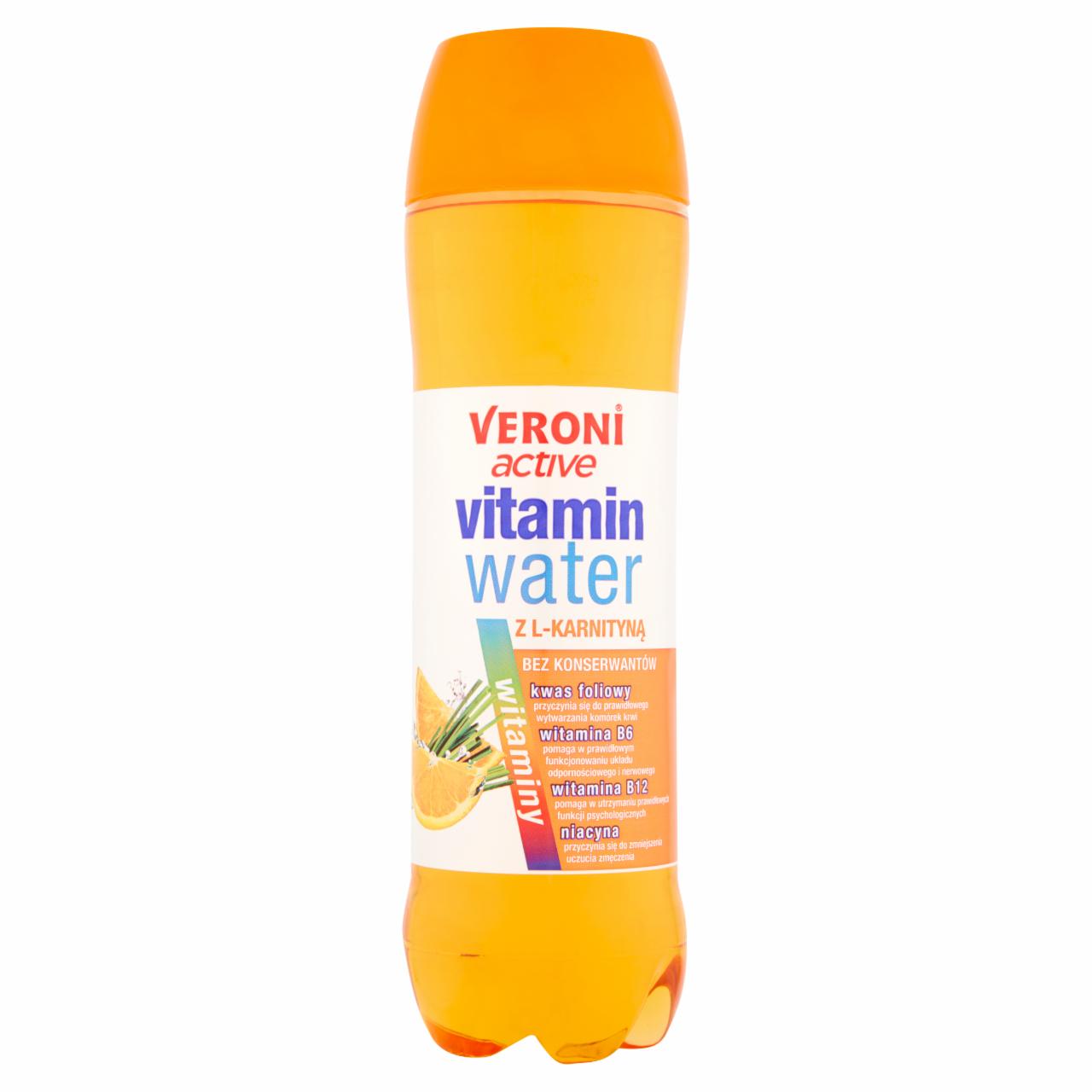 Photo - Veroni Active Vitamin Water with L-Carnitine Orange and Lemongrass Non-Carbonated Drink 700 ml