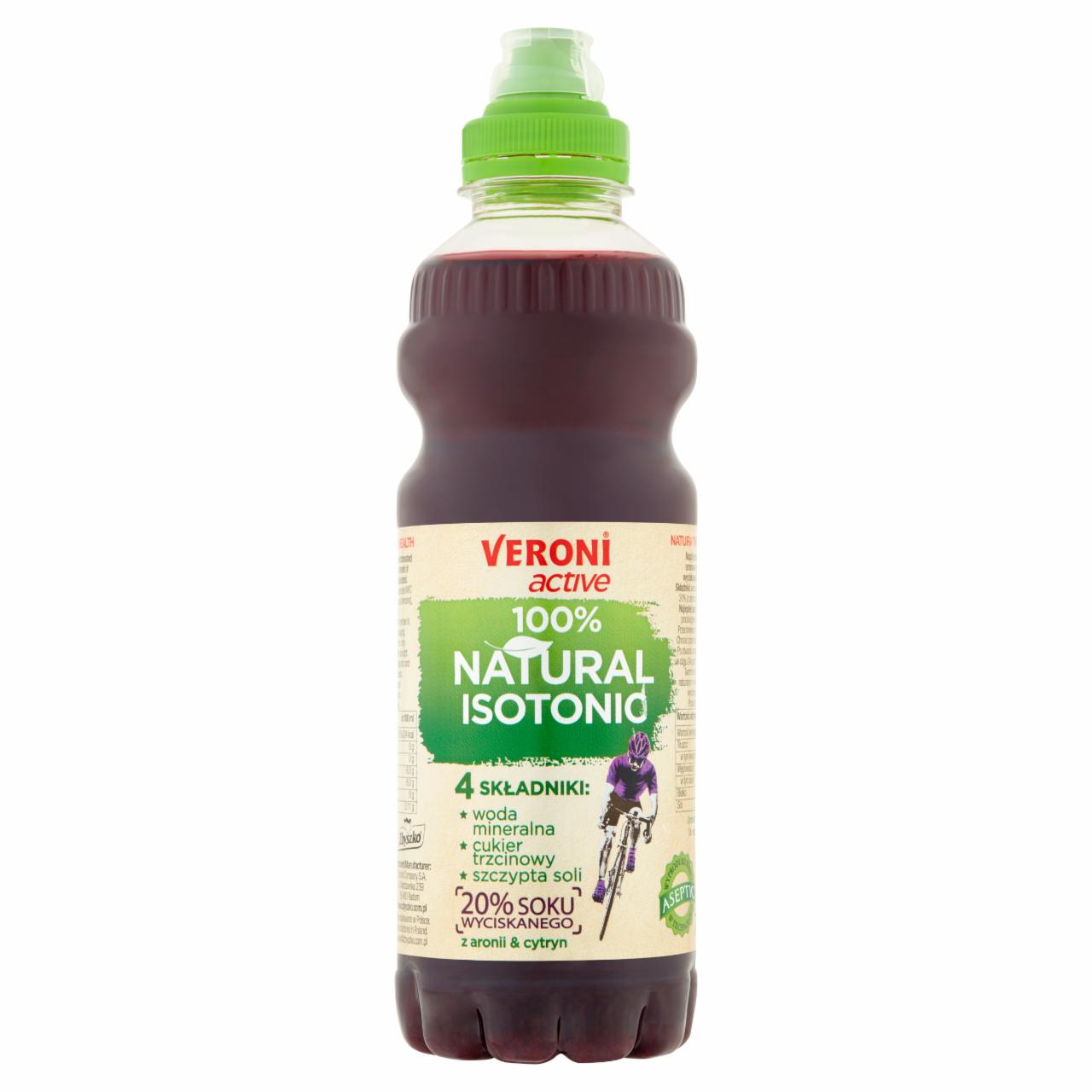 Photo - Veroni Active 100% Natural Isotonic Chokeberry and Lemon Non-Carbonated Isotonic Drink 700 ml