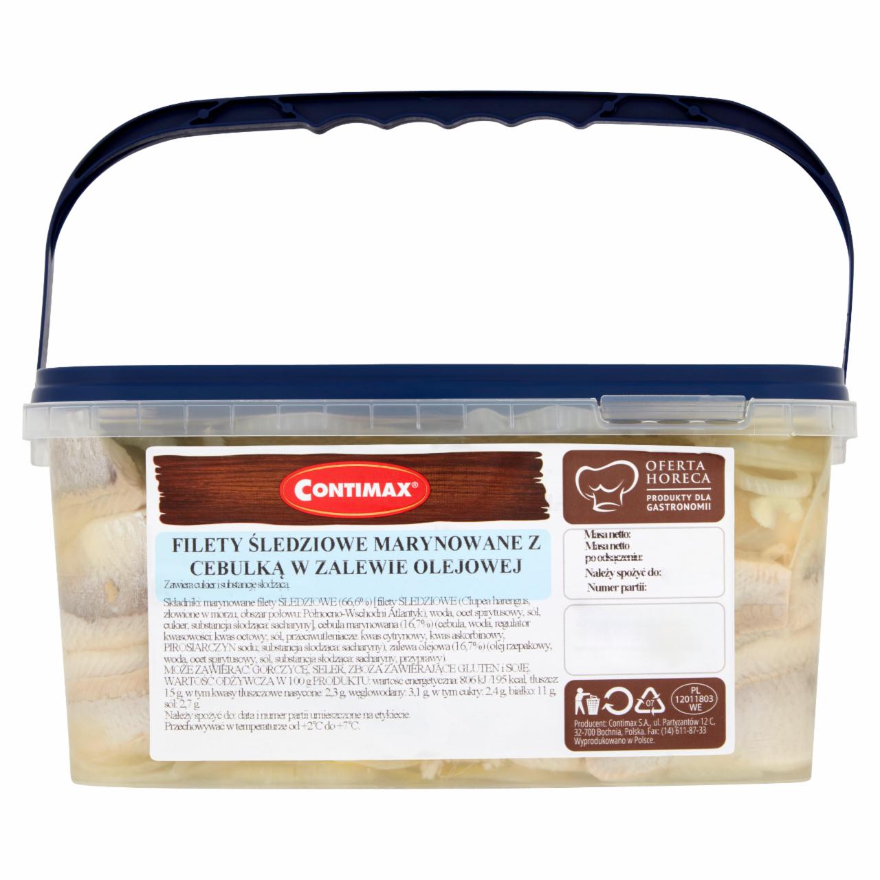 Photo - Contimax Marinated Herring Fillets with Onion in Oil 3 kg
