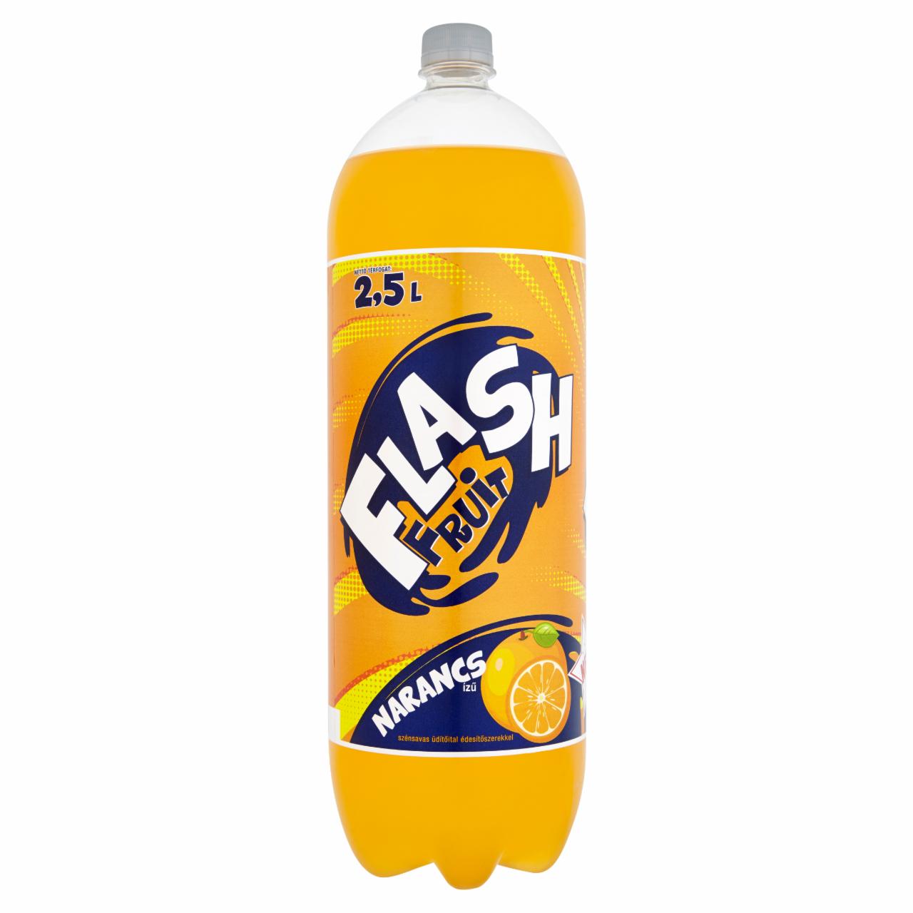 Photo - Flash Fruit Orange Flavoured Carbonated Energy and Sugar Free Soft Drink 2,5 l