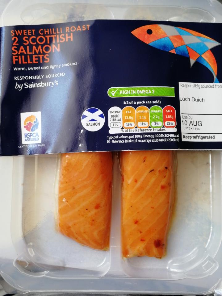 Photo - 2 Scottish Salmon Fillets Sweet Chilli Roast by Sainsbury's