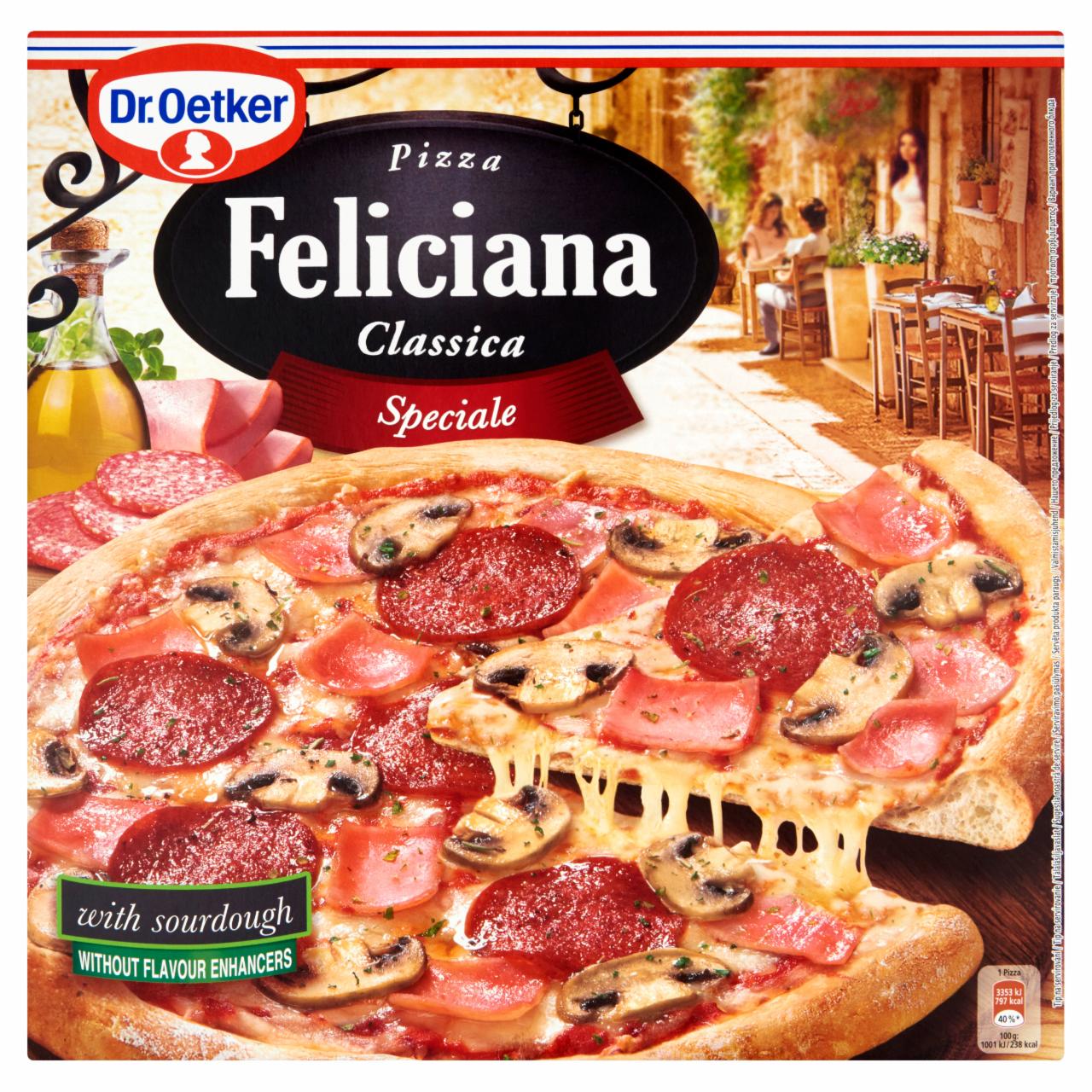 Photo - Dr. Oetker Feliciana Quick-Frozen Pizza with Ham, Mushroom and Salami 335 g