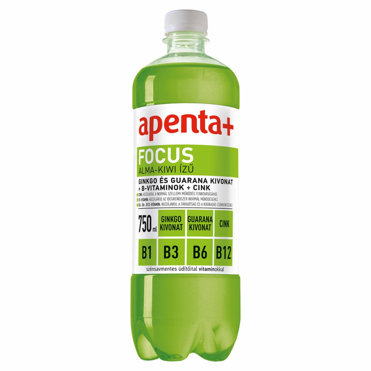 Photo - Apenta+ Focus Apple-Kiwi Flavoured Non-Carbonated Low-Energy Drink with Vitamins 750 ml