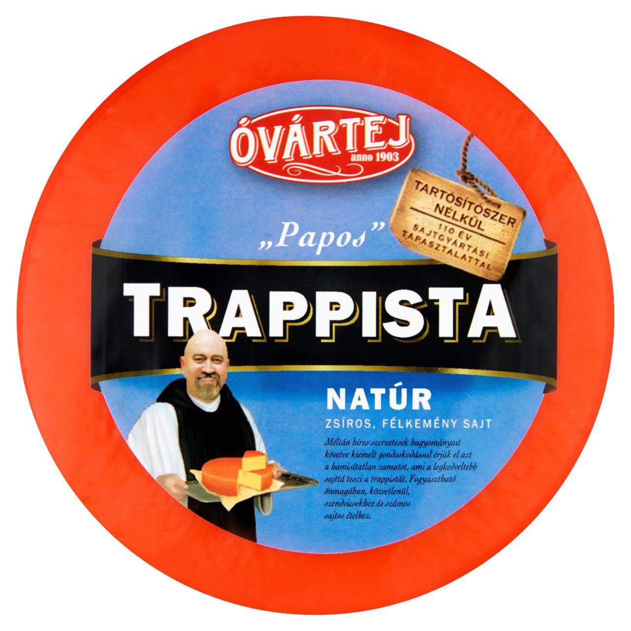 Photo - Óvártej Papos Round Unflavoured Fat Hard Trappist Cheese