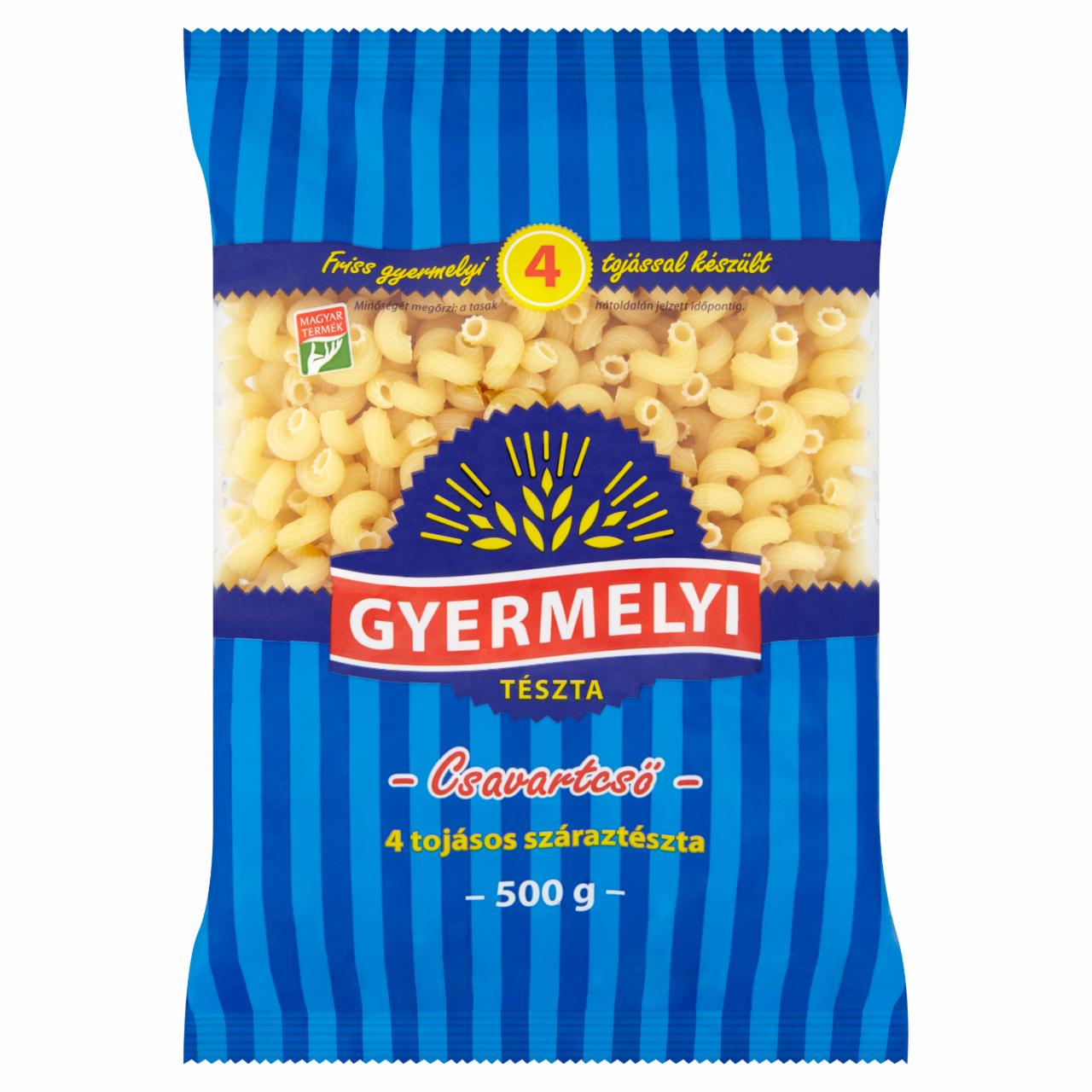 Photo - Gyermelyi Thick Twisted Dry Pasta Made from Wheat Flour with 4 Eggs 500 g