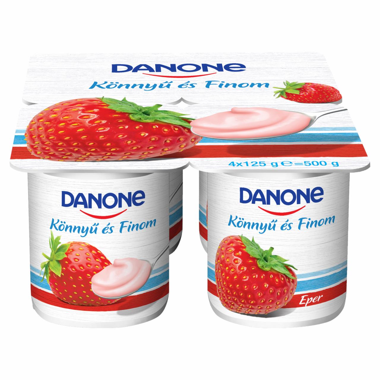 Photo - Danone Strawberry Flavoured Low-Fat Yoghurt with Live Cultures 4 x 125 g