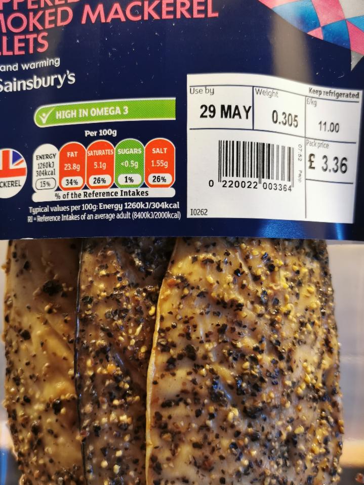 Photo - Peppered Smoked Mackerel Fillets by Sainsbury's