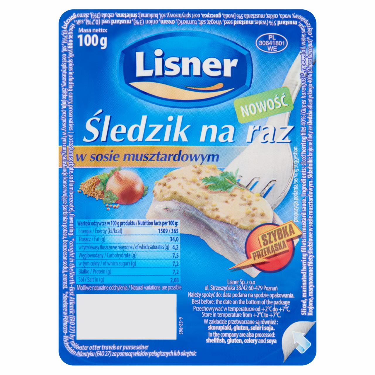 Photo - Lisner Herring Snack in Mustard Sauce 100 g