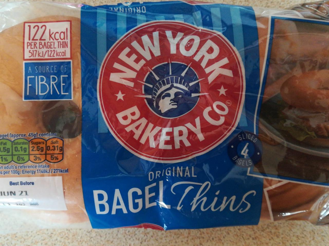 Photo - 4 Original Sliced Bagel Thins New York Bakery Co.