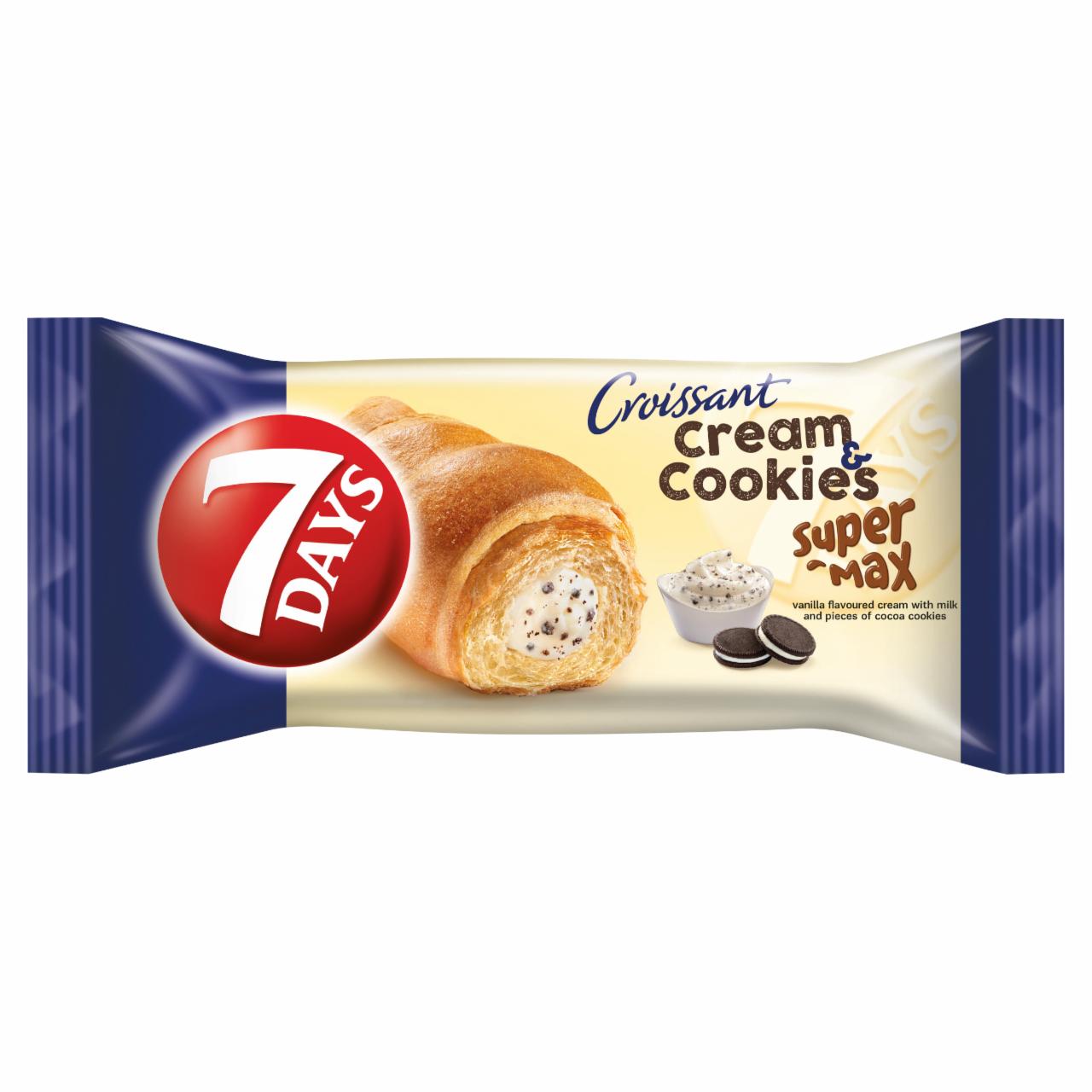 Photo - 7DAYS Cream & Cookies Super Max Croissant with Vanilla Flavoured Cream with Cocoa Cookies 110 g
