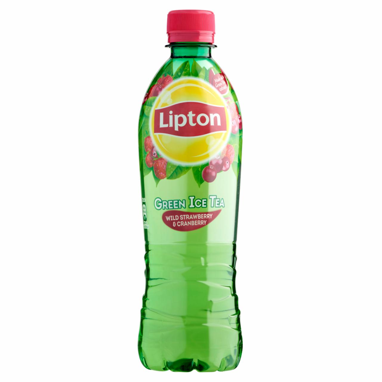 Photo - Lipton Green Ice Tea Wild Strawberry Flavoured Non-Carbonated Soft Drink with Sugar & Sweetener 500