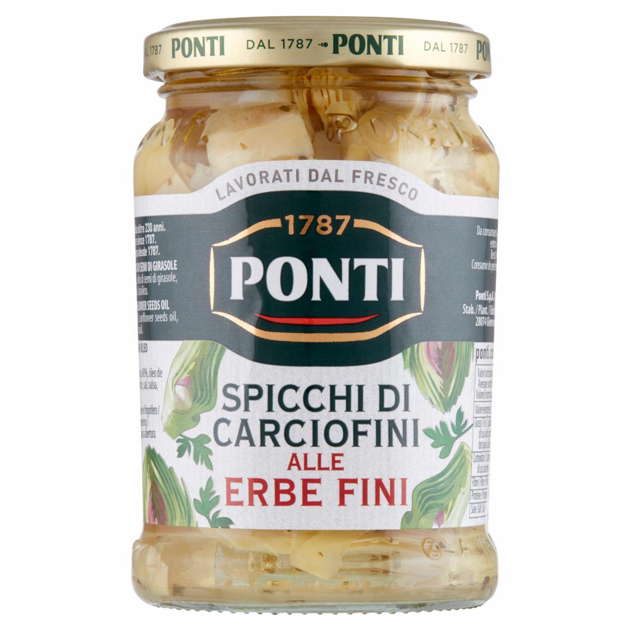 Photo - Ponti Pieces of Artichoke in Sunflower Oil with Green Spices 280 g
