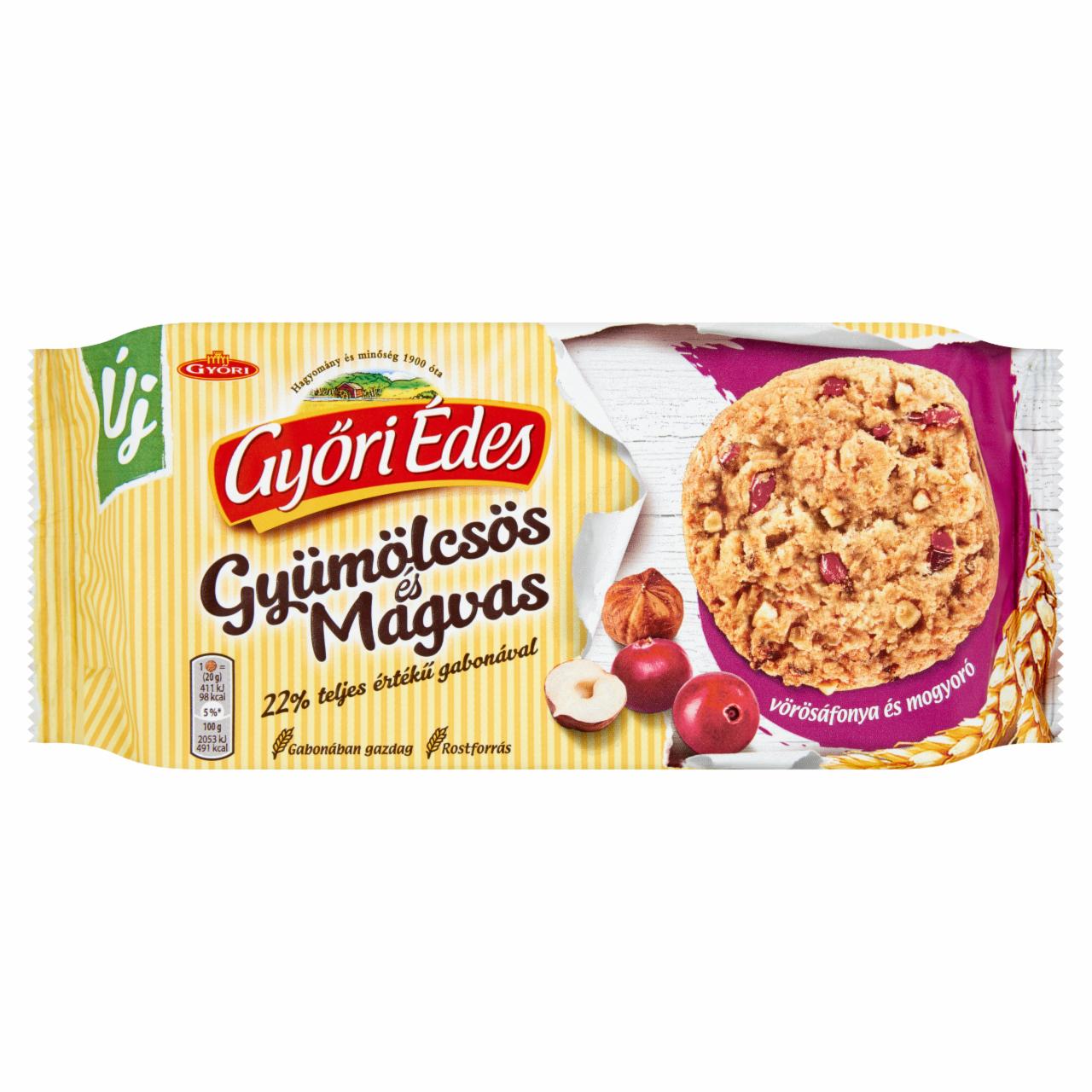 Photo - Győri Édes Gyümölcsös és Magvas Biscuit with Cranberry and Hazelnut 120 g