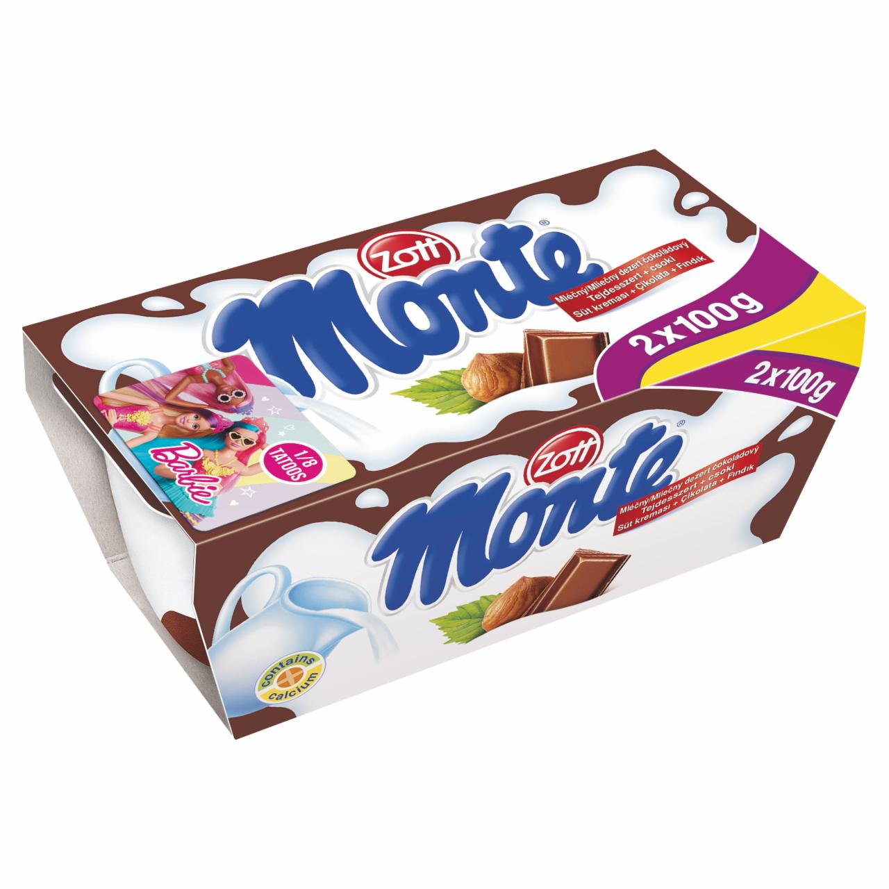Photo - Zott Monte Milk Dessert with Chocolate and Hazelnuts 2 x 100 g