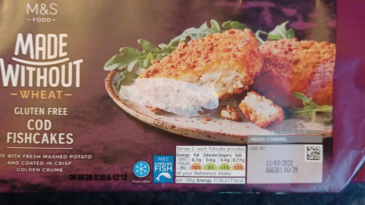 Photo - Made Without Wheat gluten free Cod Fishcakes M&S Food