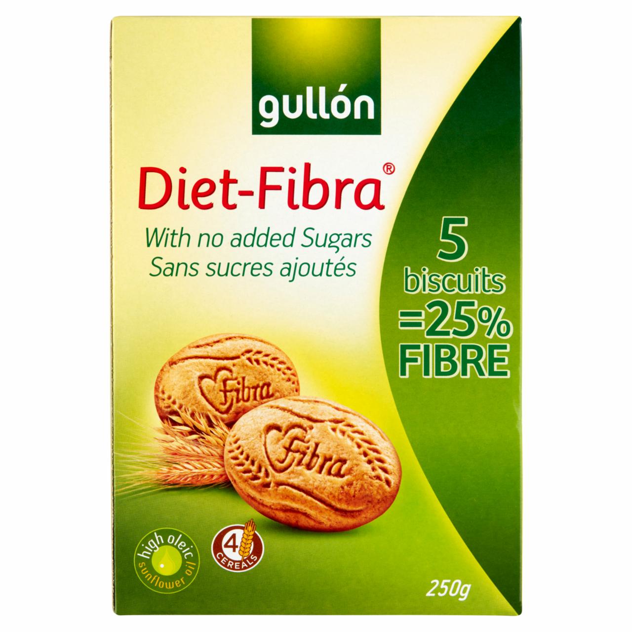 Photo - Gullón Diet-Fibra Biscuits Rich in Fiber with No Added Sugar, with Sweetener 250 g