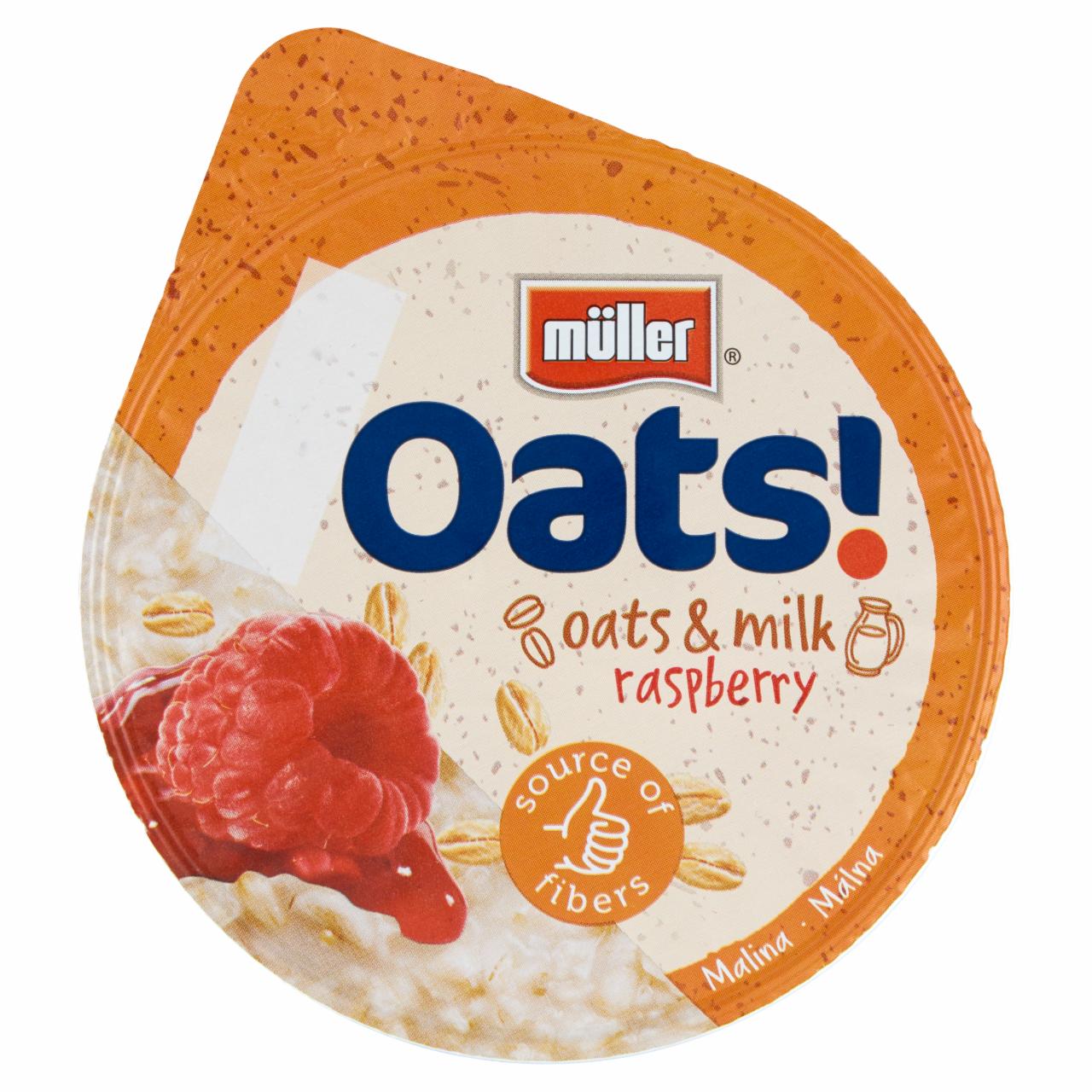 Photo - Müller Oats! Oatmeal with Oat Flakes Milk and Raspberry 160 g