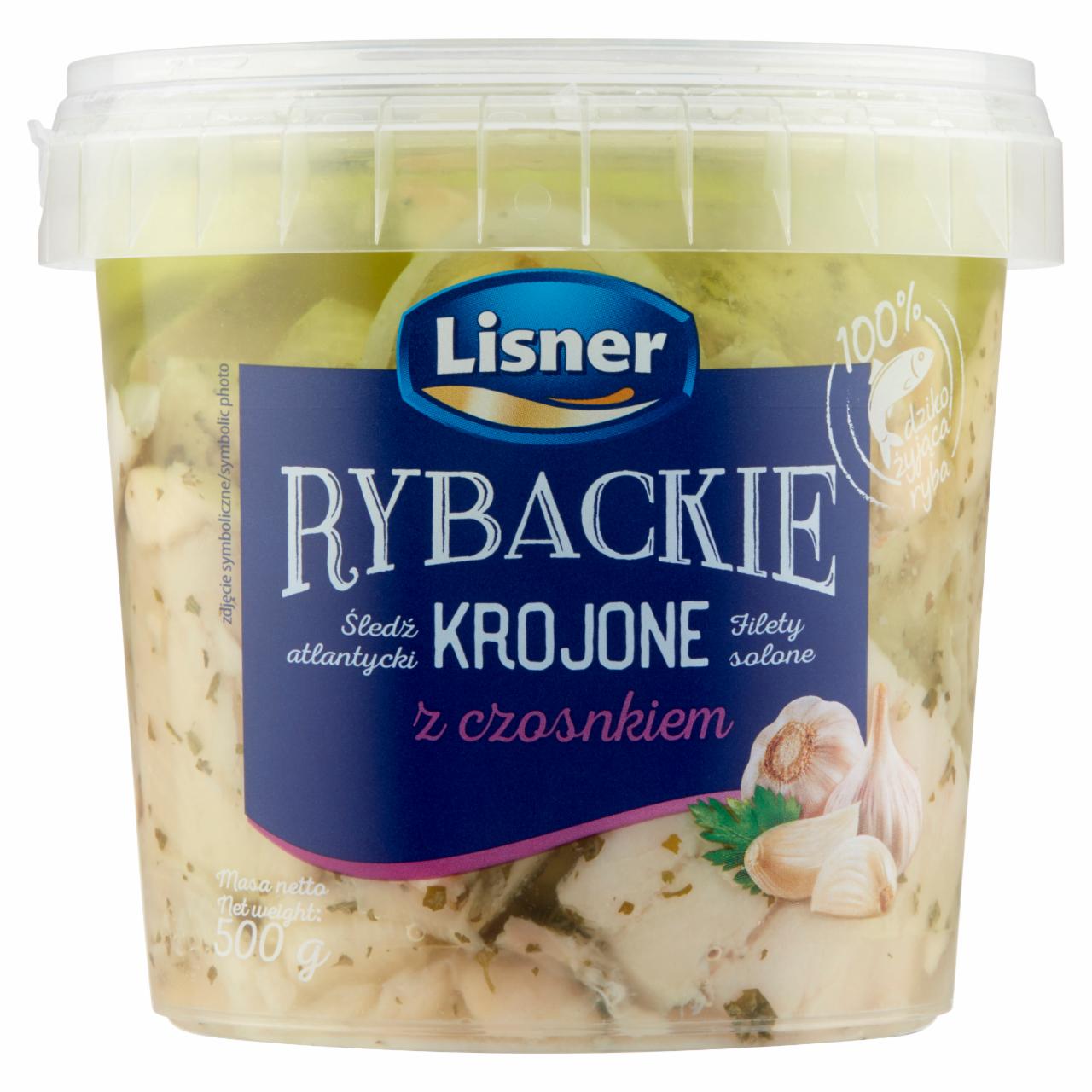 Photo - Lisner Rybackie Atlantic Herring Sliced with Garlic 500 g