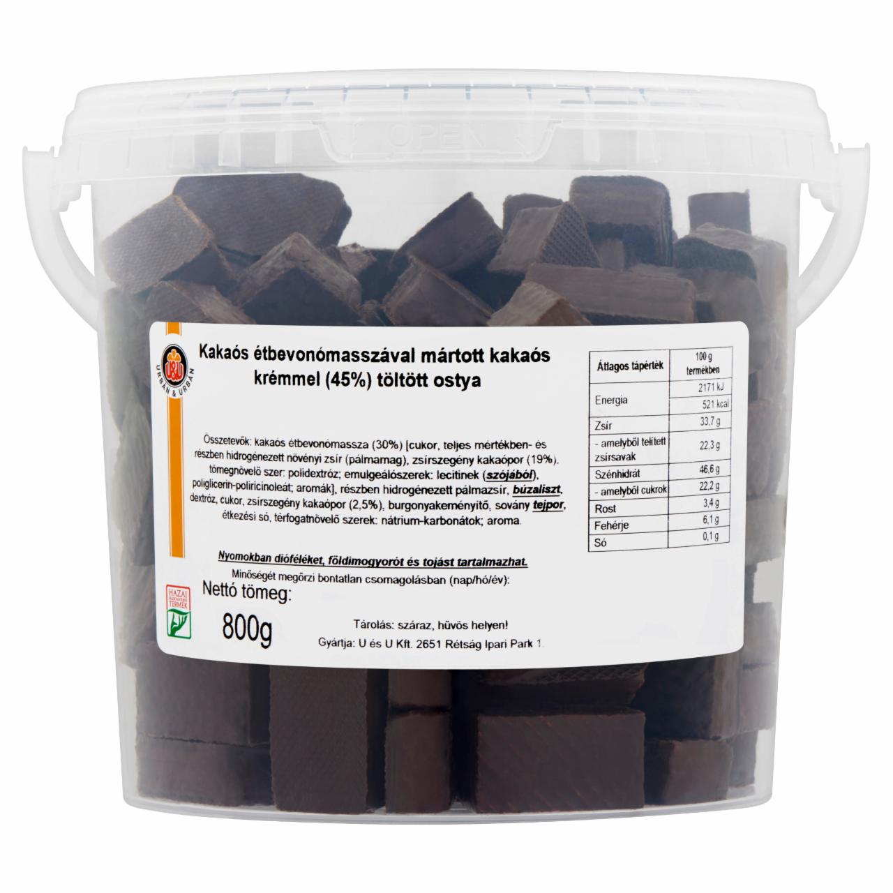 Photo - Urbán & Urbán Cocoa Coated Cocoa Cream Filled Wafers 800 g