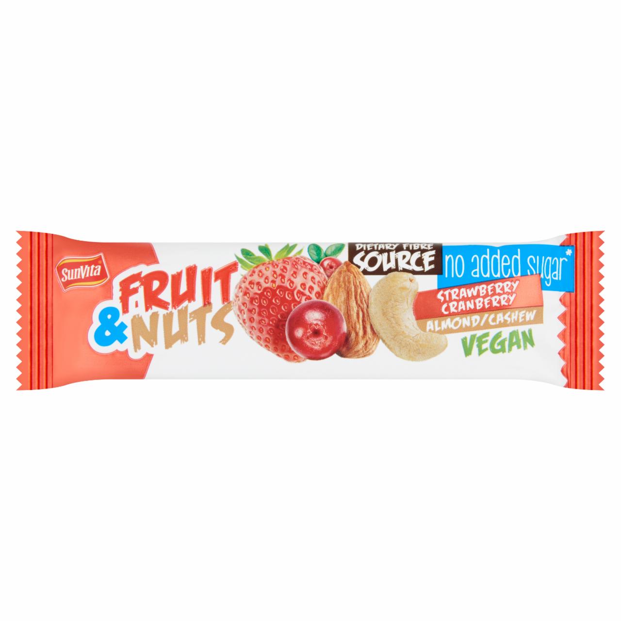 Photo - SunVita Strawberry-Cranberry Fruit Bar with Cashew Nuts and Almonds 30 g