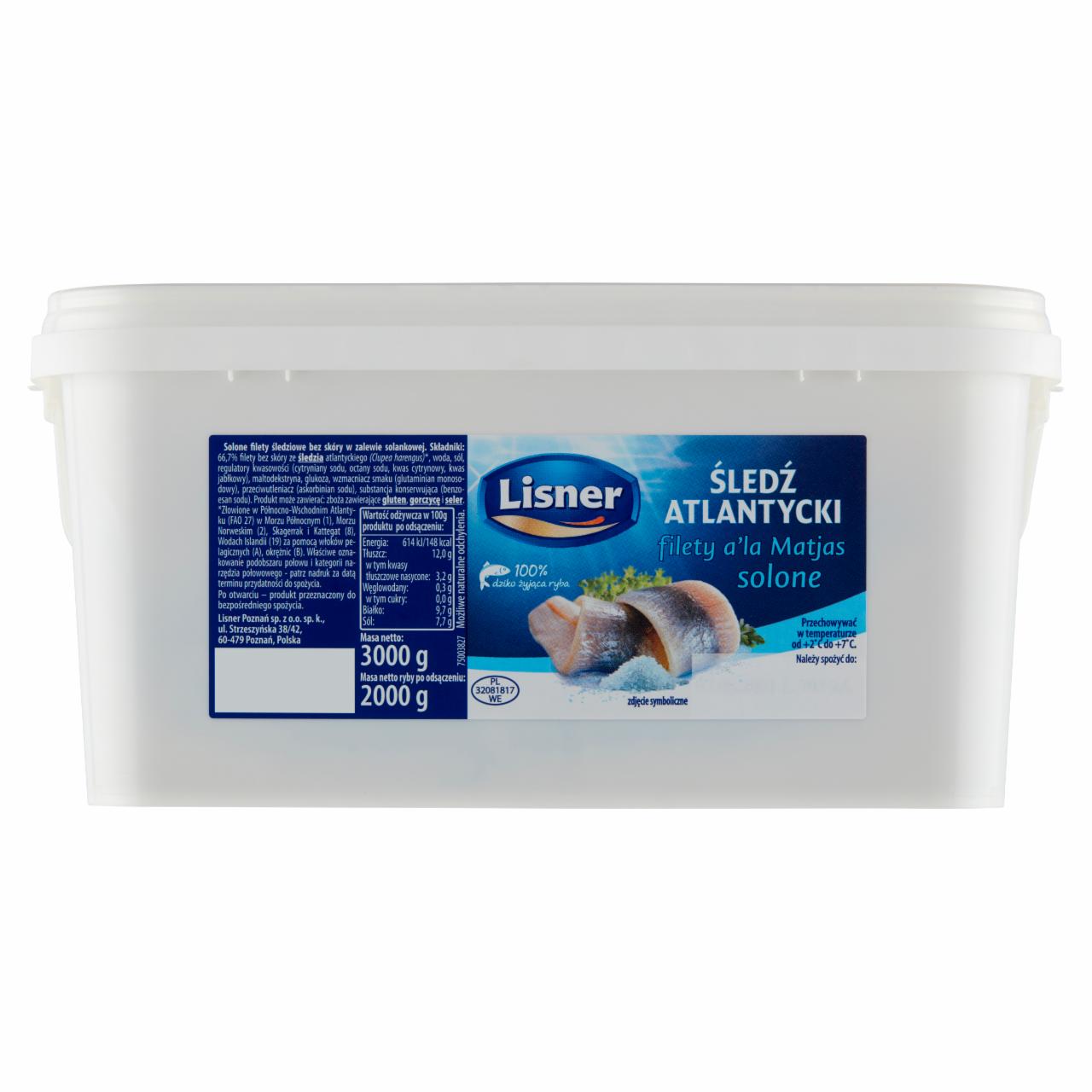 Photo - Lisner Herring Salted Fillets a'la Matjas 3000 g