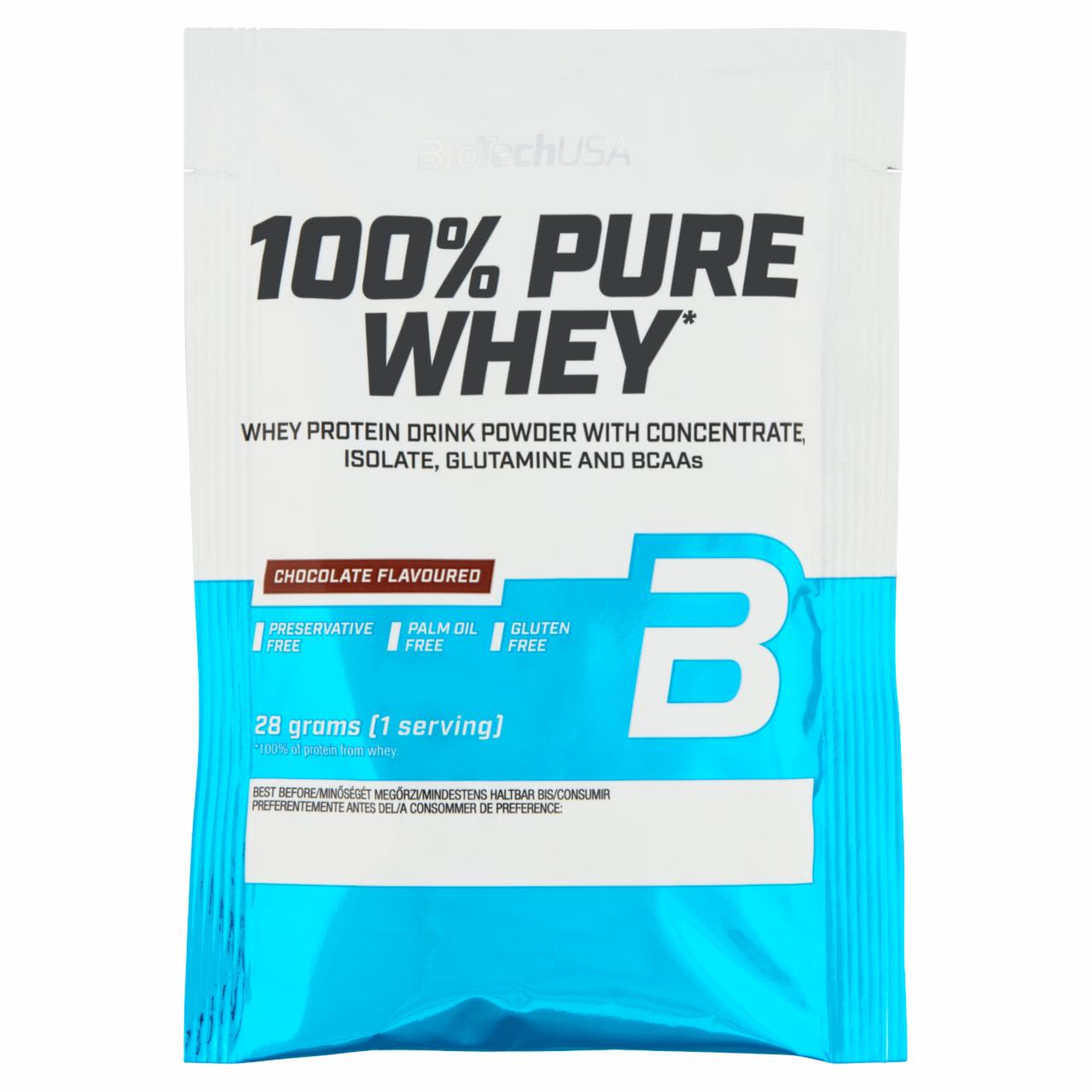 Photo - BioTechUSA 100% Pure Whey Chocolate Flavoured Protein Drink Powder with Sugars and Sweeteners 28 g