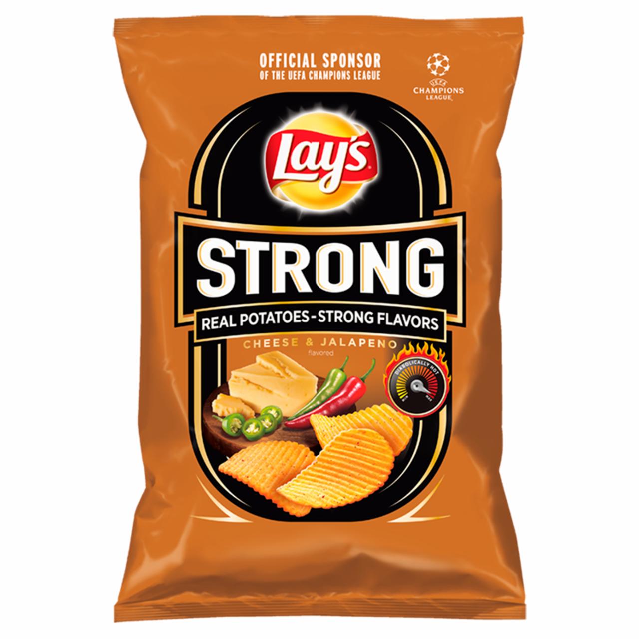 Photo - Lay's Strong Cheese & Cayenne Flavored Crinkle Cut Potato Crisps 130 g