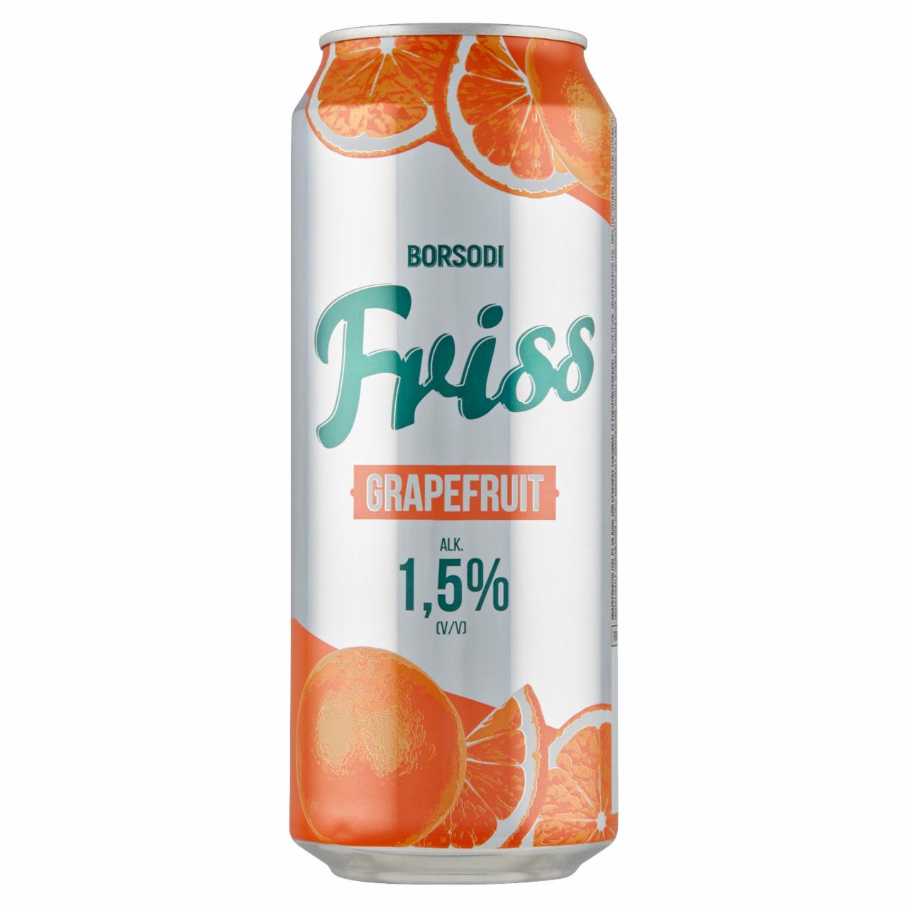 Photo - Borsodi Friss Grapefruit Flavoured Lager Beer with Sugar and Sweeteners 1,5% 0,5 l