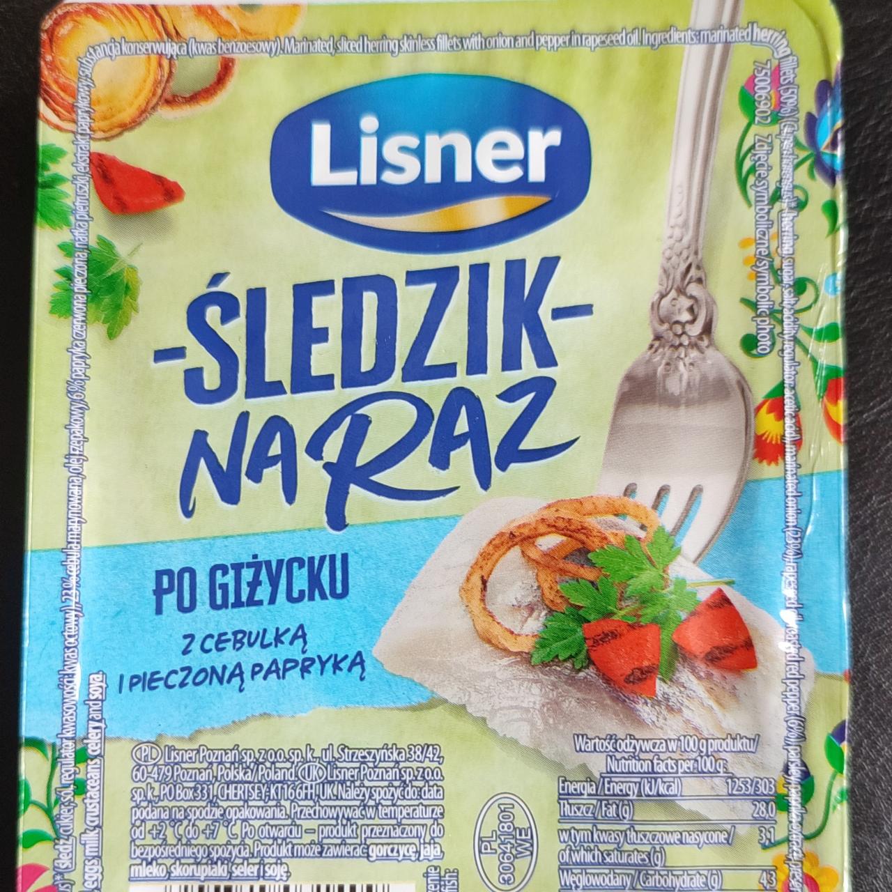 Photo - Lisner Herring Fillets Giżycko Style with Onion and Roasted Pepper 100 g