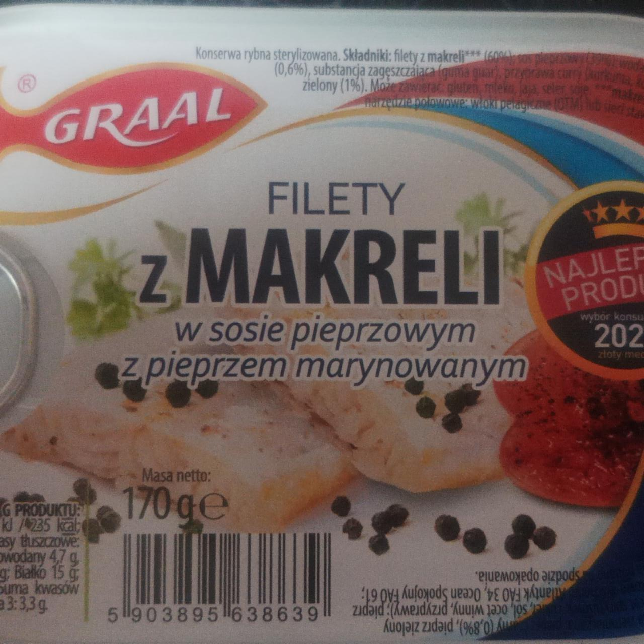 Photo - GRAAL Mackerel Fillets in Pepper Sauce with Marinated Pepper 170 g