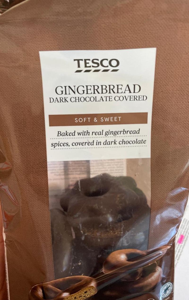 Photo - Gingerbread dark chocolate covered soft & sweet Tesco