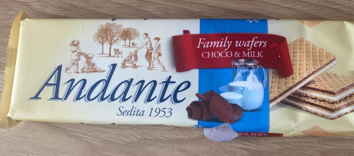 Photo - Andante Crispy Wafers with Cocoa-Chocolate and Milk Cream Filling 130 g
