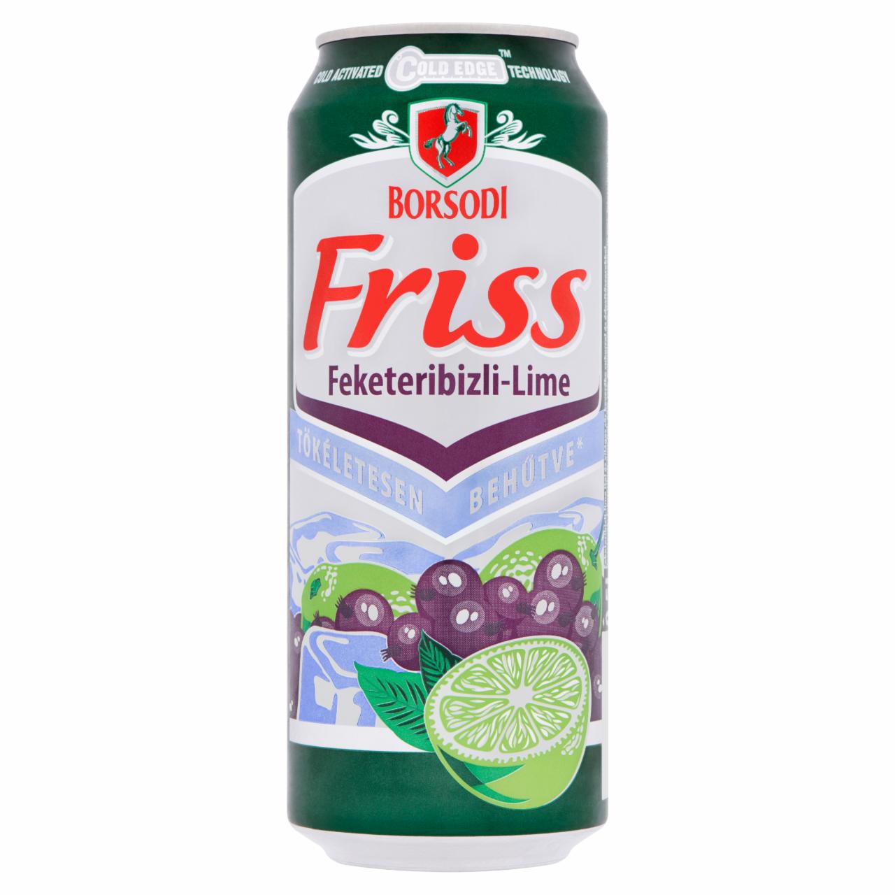 Photo - Borsodi Friss Blackberry-Lime Flavoured Lager Beer with Sugar and Sweeteners 1,5% 0,5 l