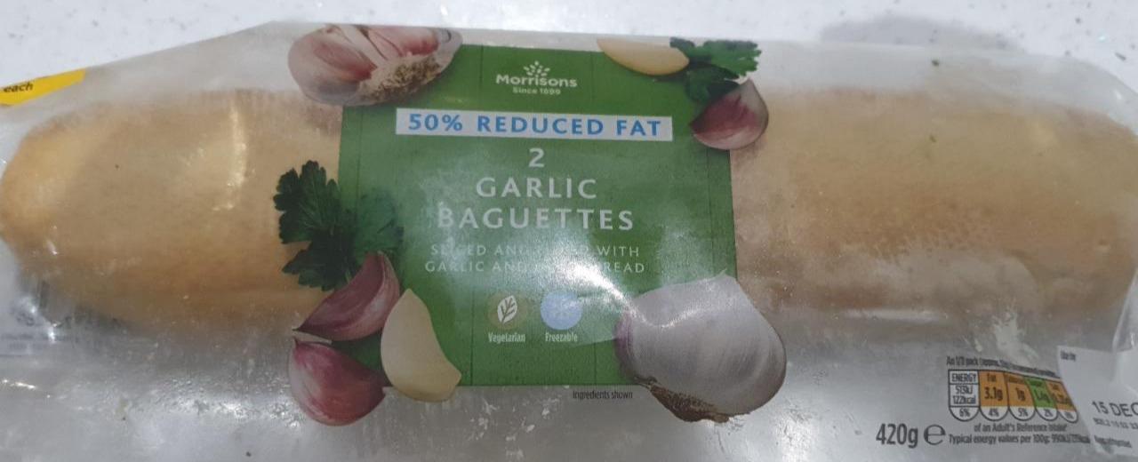 Photo - 2 Garlic Baguettes 50% reduced fat Morrisons