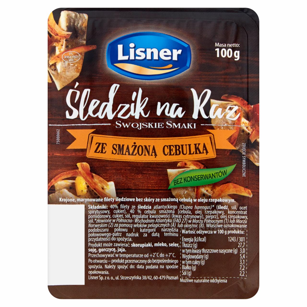Photo - Lisner Swojskie Smaki Herring Fillets with Fried Onion 100 g