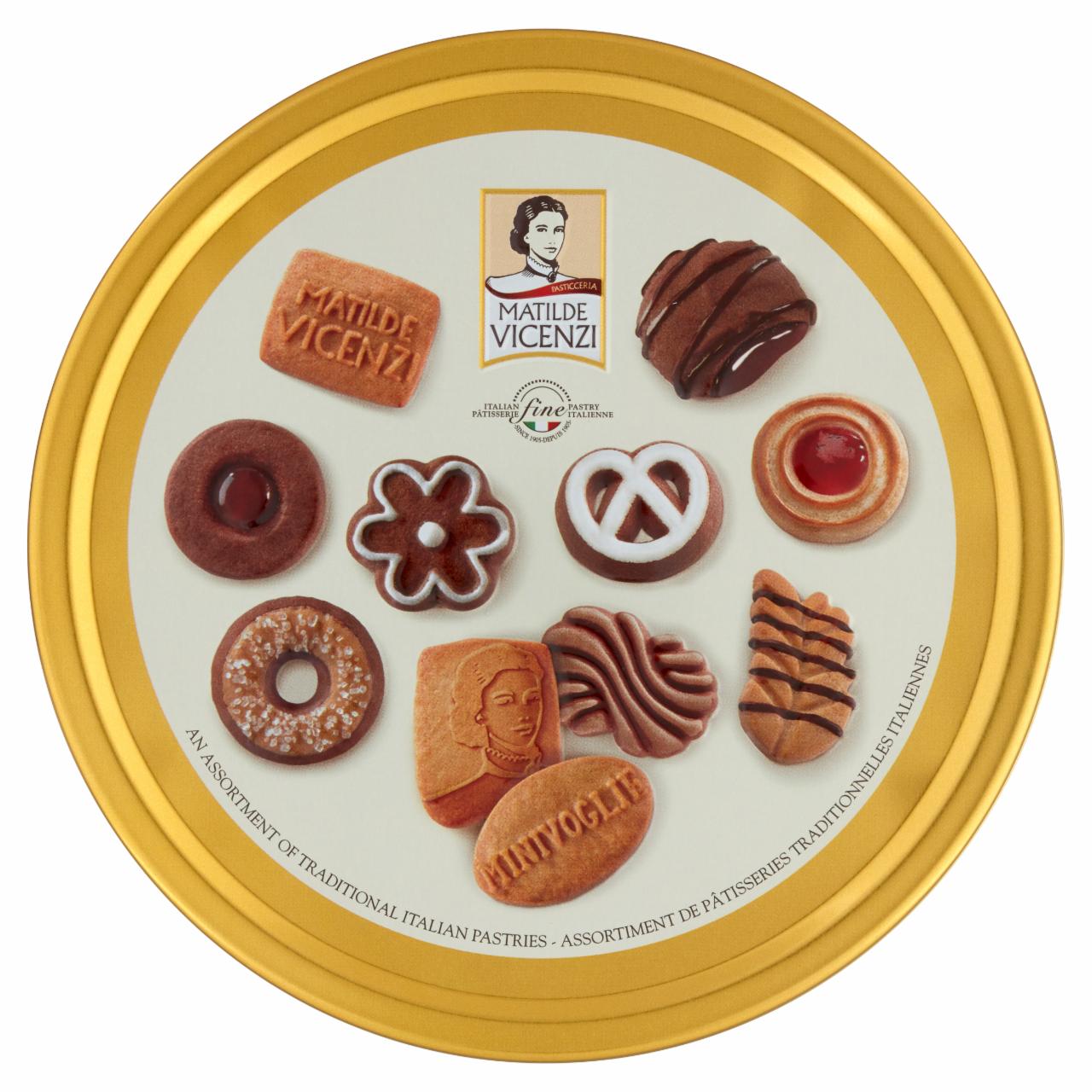 Photo - Matilde Vicenzi Biscotterie Minivoglie Cake Selection in a Metal Box 50 pcs 350 g