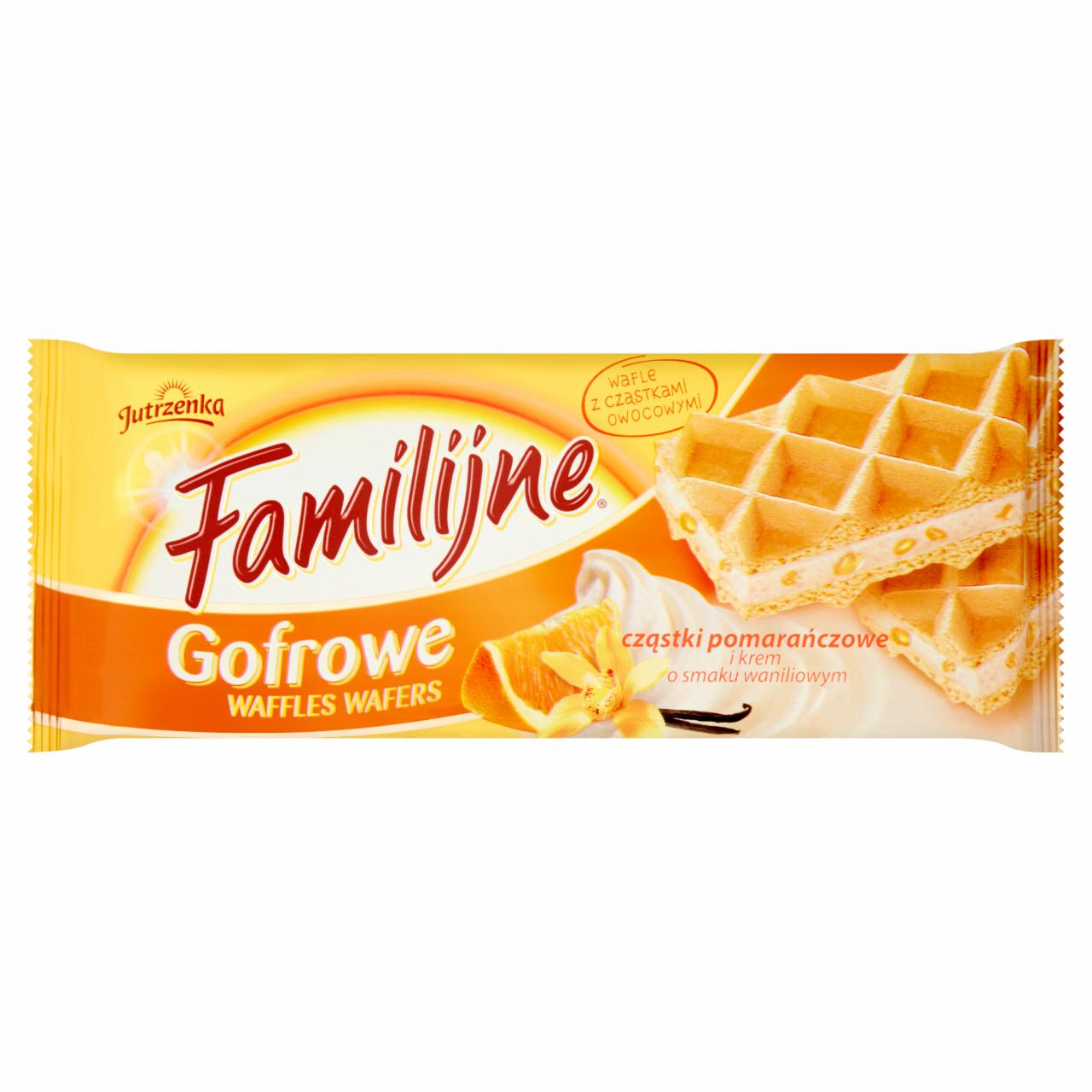Photo - Familijne Waffles Wafers with Orange Pieces and Vanilla Flavoured Cream 160 g