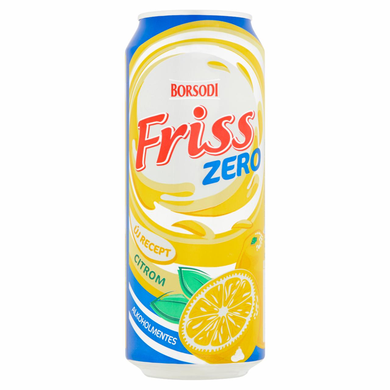 Photo - Borsodi Friss Zero Lemon Flavoured Non-Alcoholic Beer Max. 0,5% 0,5 l