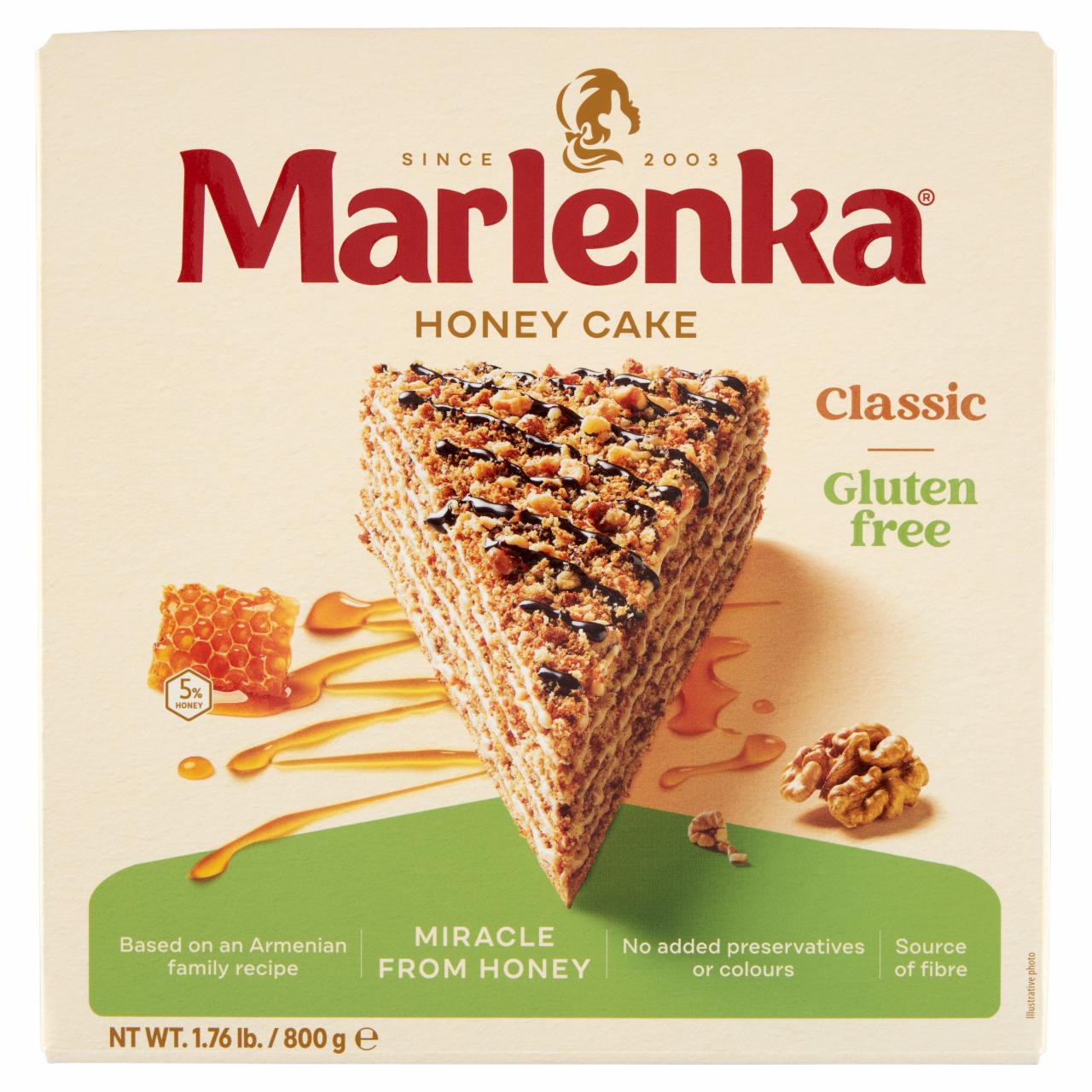 Photo - Marlenka Gluten Free Honey Cake with Walnuts 800 g