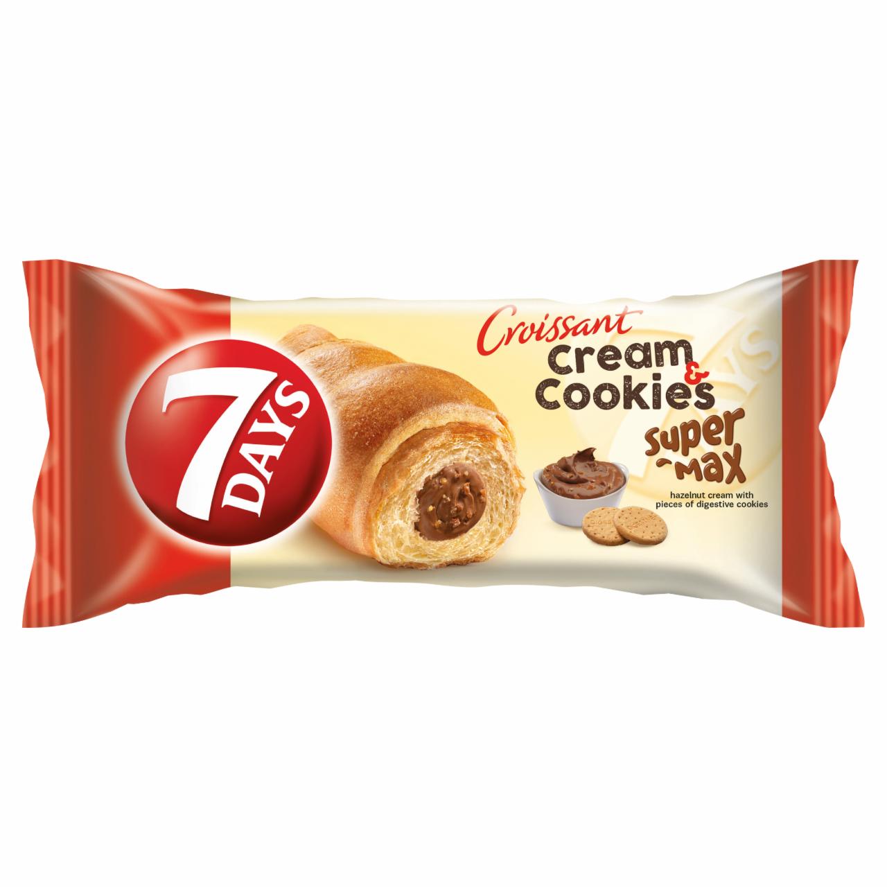 Photo - 7DAYS Cream & Cookies Super Max Croissant With Hazelnut Cream with Pieces of Digestive Cookies 110 g