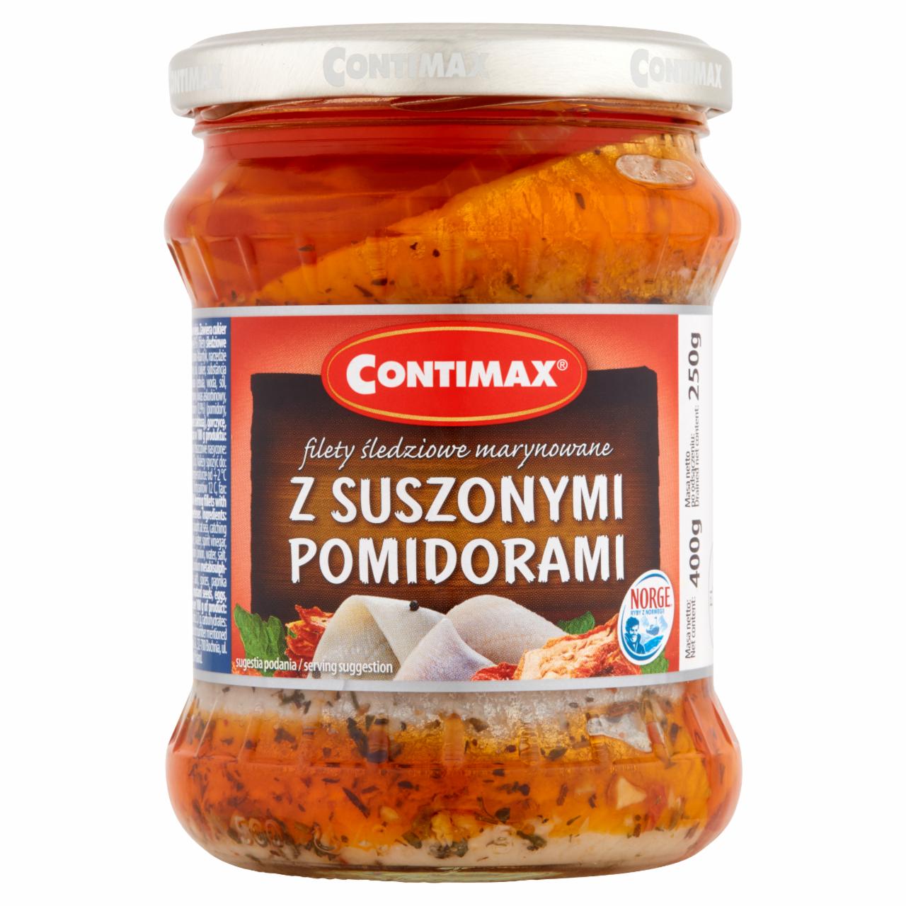 Photo - Contimax Marinated Herring Fillets with Dried Tomatoes 400 g