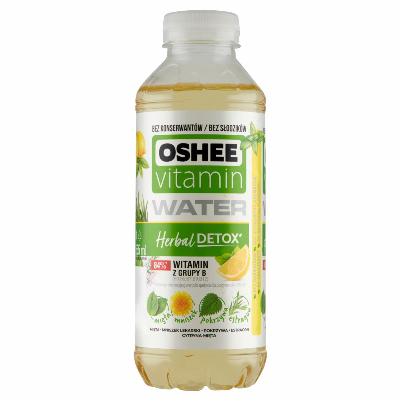 Photo - Oshee Vitamin Water Herbal Detox Lemon with Mint Flavoured Drink 555 ml