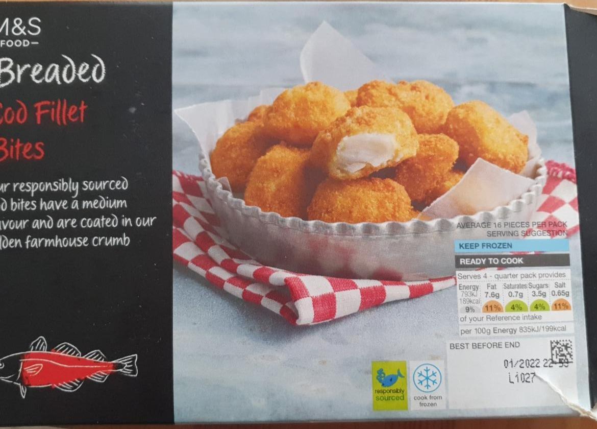 Photo - Breaded Cod Fillet Bites M&S Food