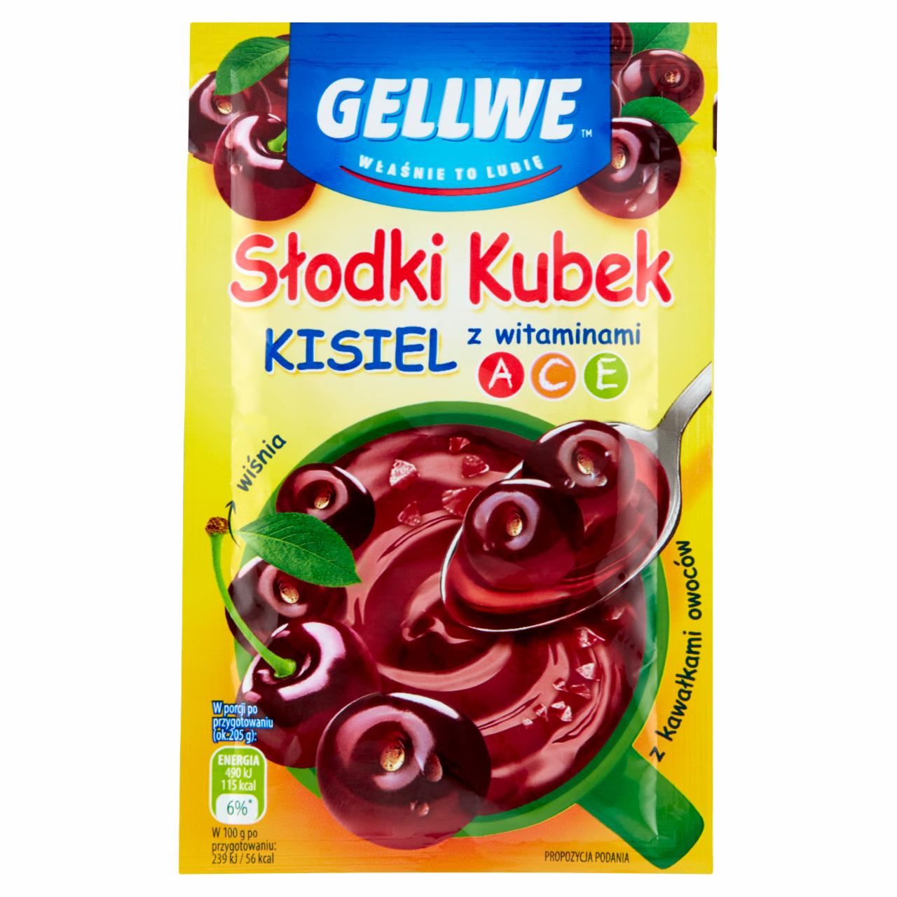 Photo - Gellwe Słodki Kubek Cherry Flavour Jelly with Pieces of Fruits 30 g
