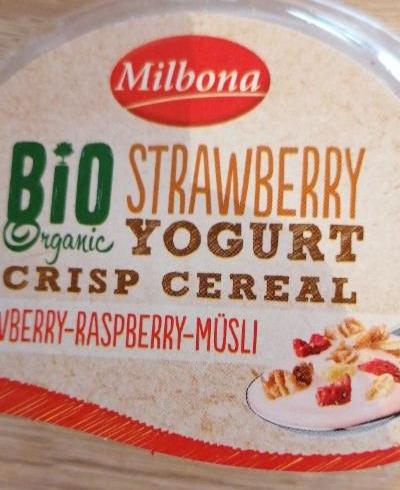 Photo - Bio organic strawberry yogurt crisp cereal strawberry-raspberry-müsli Milbona