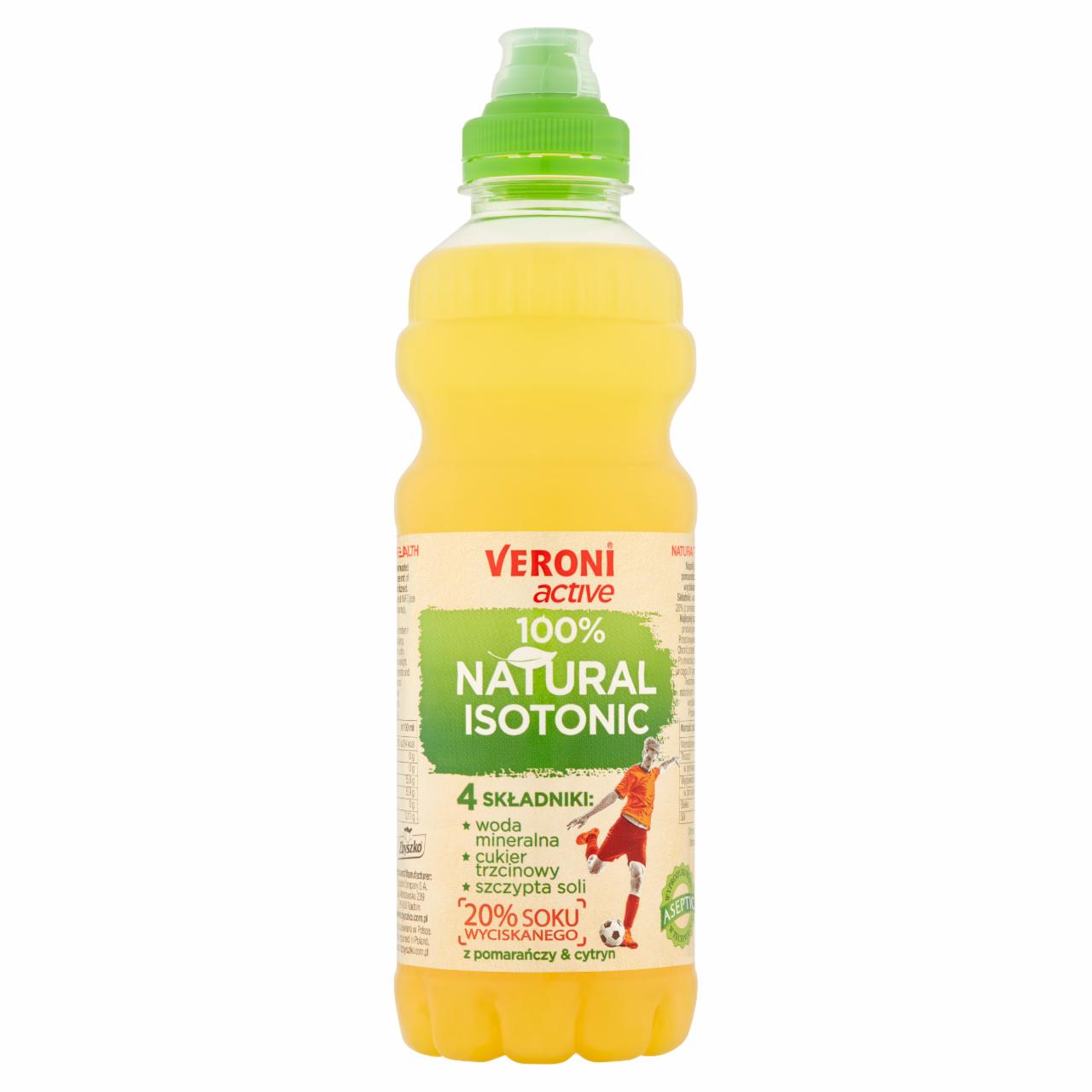 Photo - Veroni Active 100% Natural Isotonic Orange and Lemon Non-Carbonated Isotonic Drink 700 ml