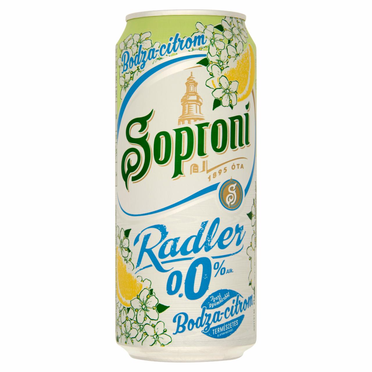 Photo - Soproni Radler Elder-Lemon Flavoured Non-Alcoholic Beer Drink 0,4 l