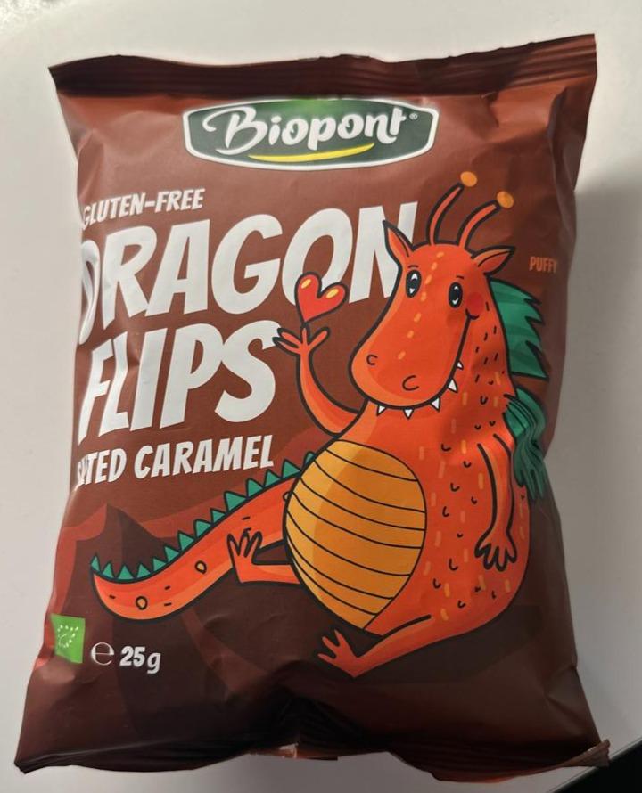 Photo - Biopont Dragon Flips Organic Gluten-Free Corn Flips with Salted Caramel 25 g