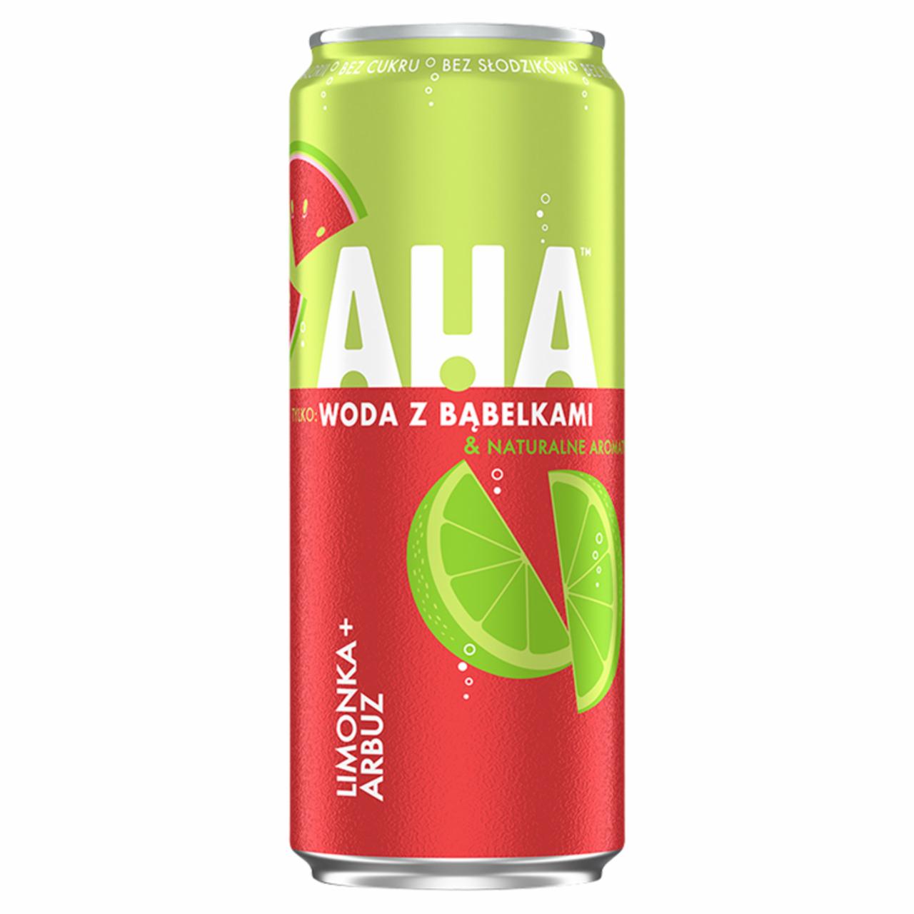 Photo - Aha Lime and Watermelon Flavoured Carbonated Drink 330 ml