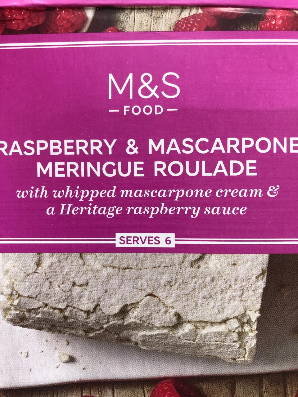 Photo - Raspberry & Mascarpone Meringue Roulade M&S Food